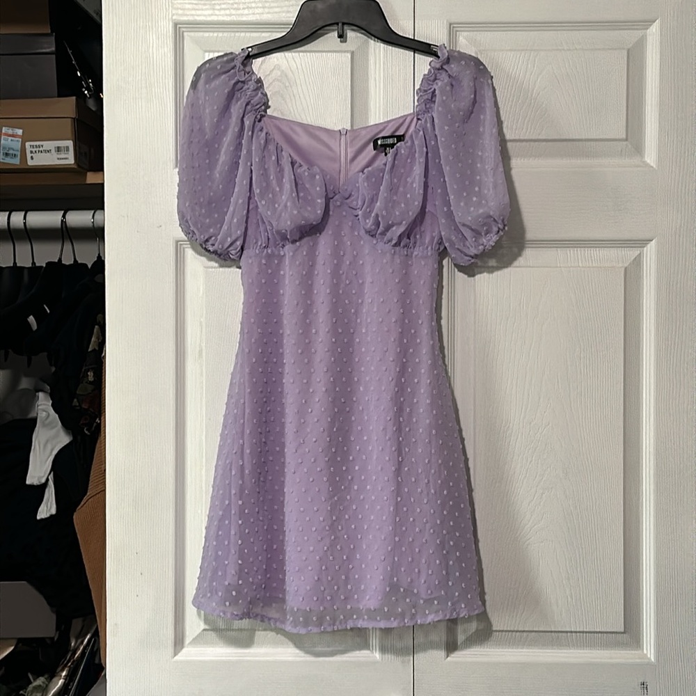 Semi-Sheer Missguided Puff Sleeve Mini Dress